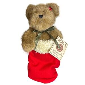 Retired "Jolly," Boyds Bears 918164SM Bear in Mitten Holiday 11" Plush with tag